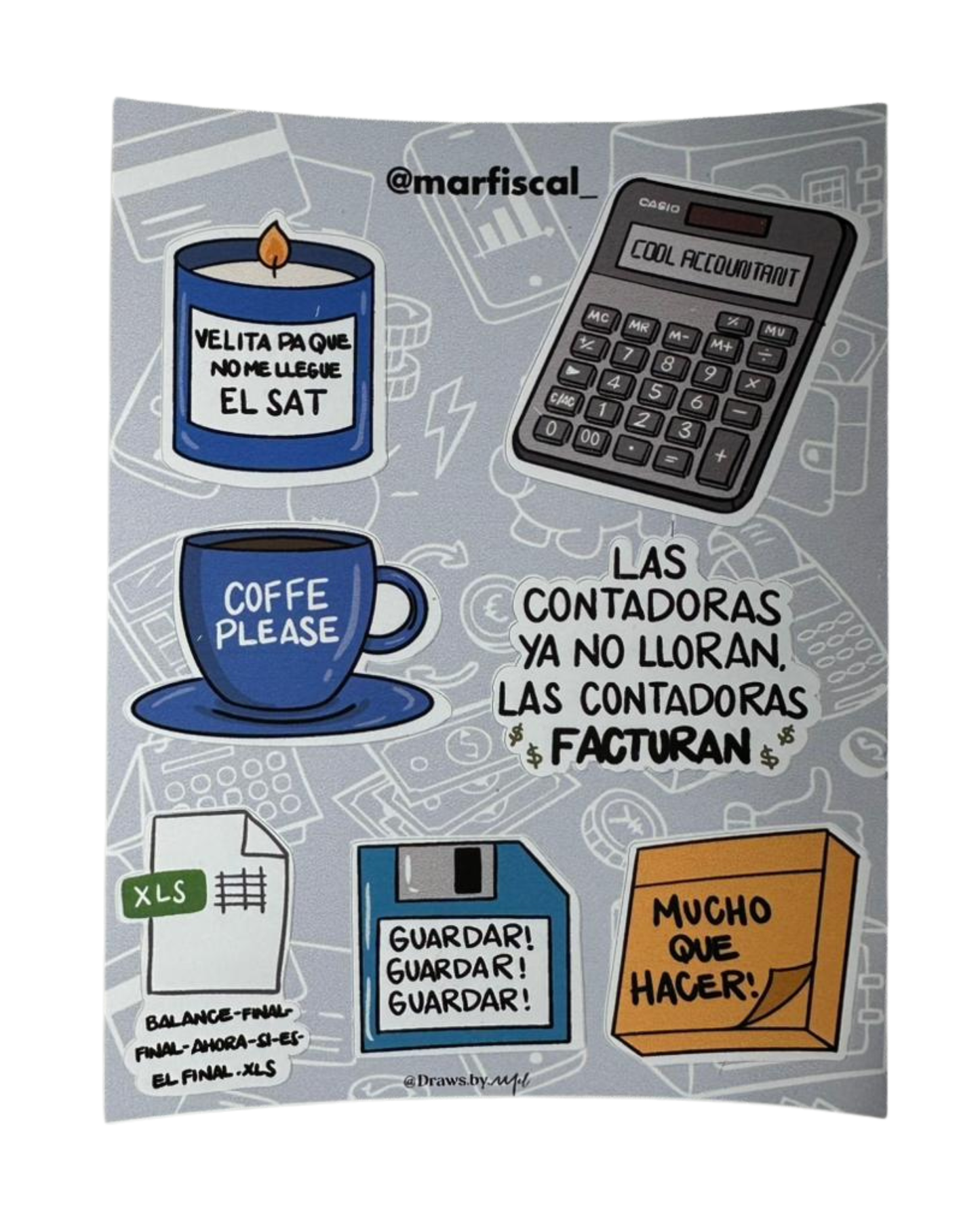 18 Stickers Accountant Vibes - For book