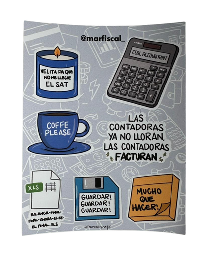 18 Stickers Accountant Vibes - For book