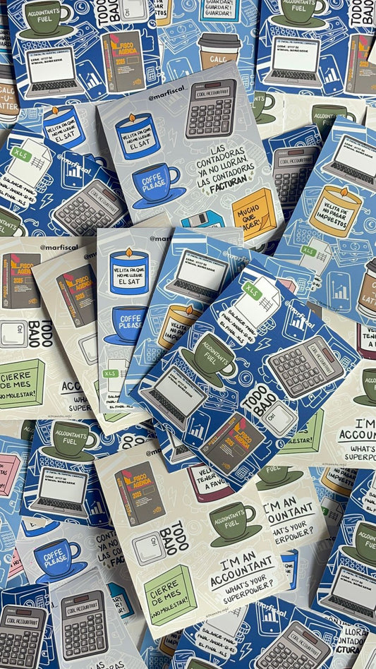 18 Stickers Accountant Vibes - Waterproof.
